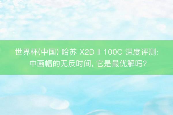 世界杯(中国) 哈苏 X2D II 100C 深度评测: 中画幅的无反时间， 它是最优解吗?