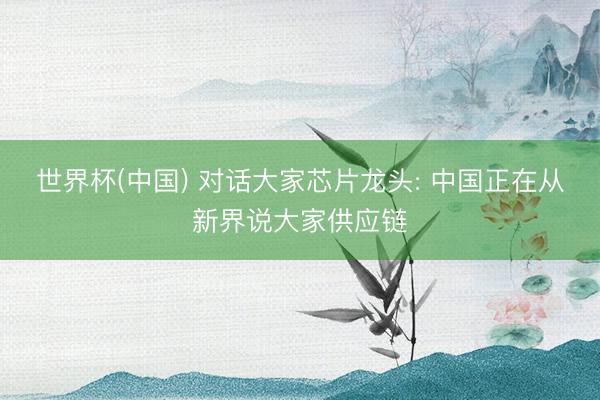 世界杯(中国) 对话大家芯片龙头: 中国正在从新界说大家供应链