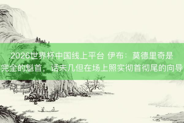 2026世界杯中国线上平台 伊布：莫德里奇是完全的魁首，话未几但在场上照实彻首彻尾的向导