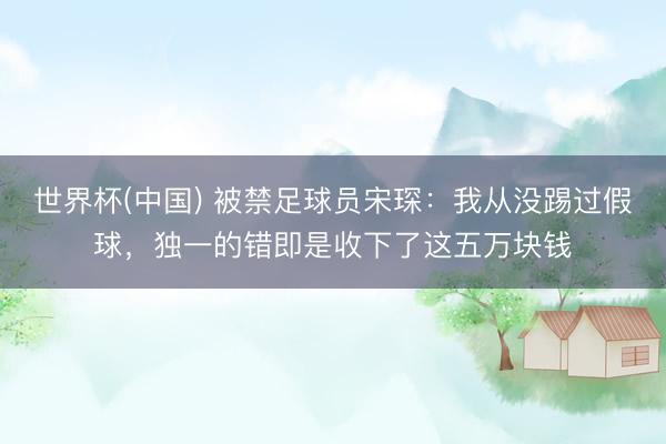 世界杯(中国) 被禁足球员宋琛:我从没踢过假球,独一的错即是收下了这五万块钱