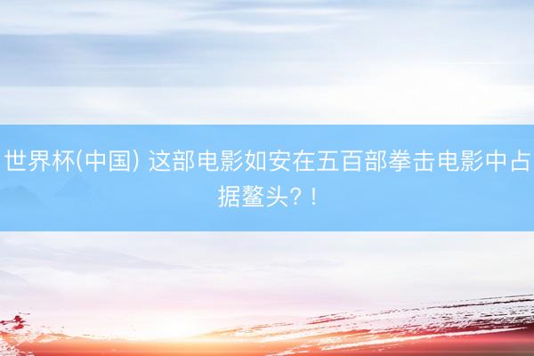 世界杯(中国) 这部电影如安在五百部拳击电影中占据鳌头? !