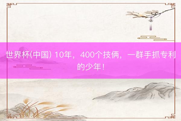 世界杯(中国) 10年,400个技俩,一群手抓专利的少年!