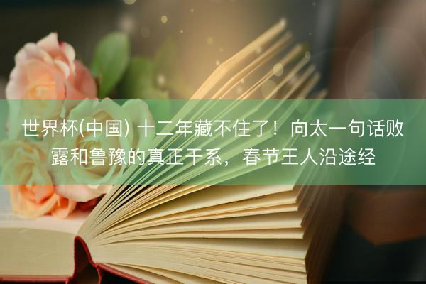世界杯(中国) 十二年藏不住了！向太一句话败露和鲁豫的真正干系，春节王人沿途经