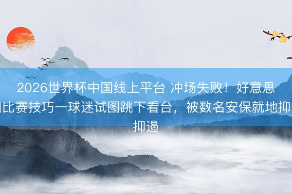 2026世界杯中国线上平台 冲场失败！好意思国比赛技巧一球迷试图跳下看台，被数名安保就地抑遏