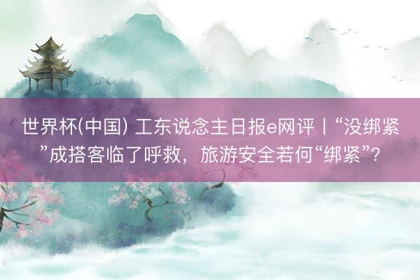 世界杯(中国) 工东说念主日报e网评丨“没绑紧”成搭客临了呼救，旅游安全若何“绑紧”？
