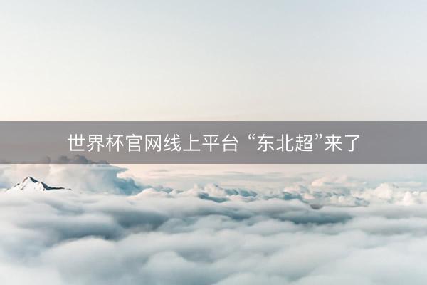 世界杯官网线上平台 “东北超”来了
