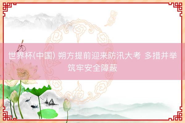 世界杯(中国) 朔方提前迎来防汛大考 多措并举筑牢安全障蔽