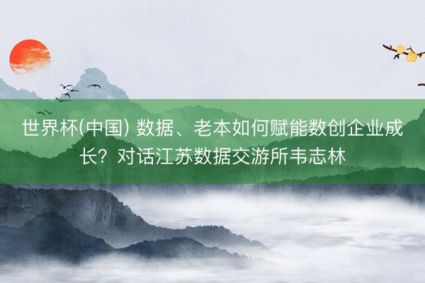 世界杯(中国) 数据、老本如何赋能数创企业成长？对话江苏数据交游所韦志林